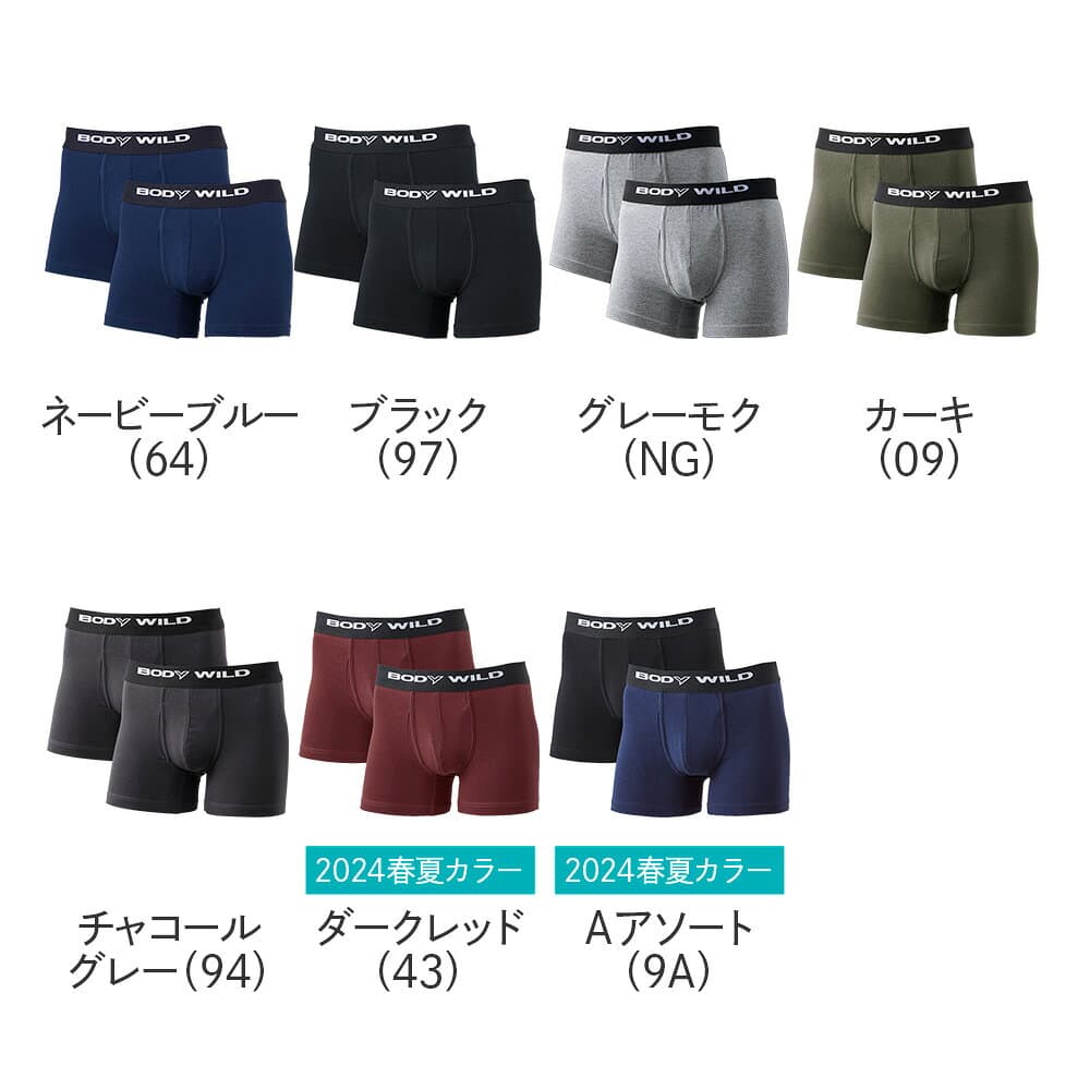 【タイムセール】グンゼ ボディワイルド ボクサーパンツ メンズ 2枚組 セット 前開き 綿混 綿 無地 シンプル ストレッチ 限定 ボクサーブリーフ 下着 BODYWILD BWB0802 S M L LL thumbnail 2