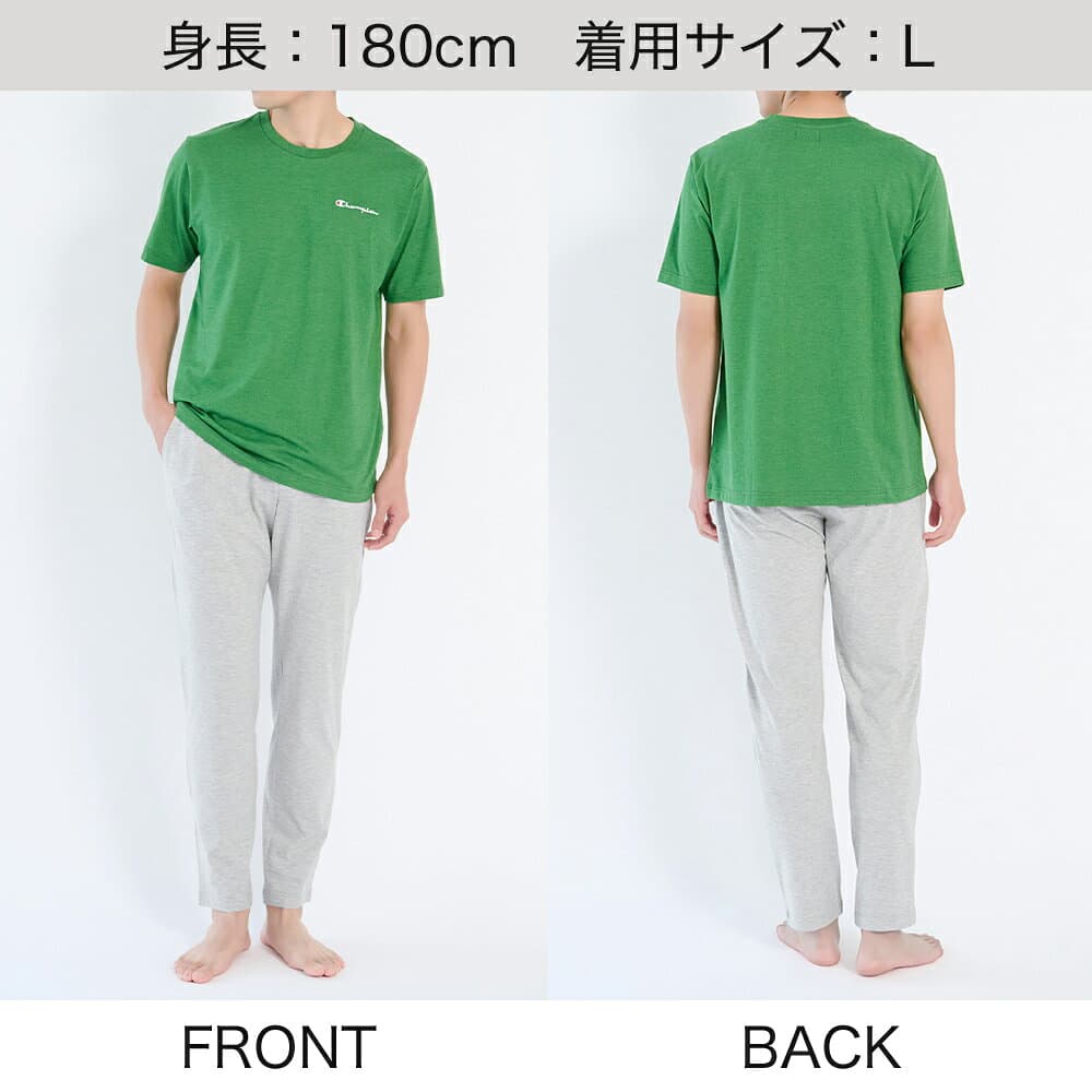 【SALE】グンゼ ルームウェア 綿混 天竺 半袖 長パンツ メンズ 紳士 パジャマ やわらか かるい 腰ゴム取替可 ポケット付き 前とじ 前閉じ M-LL Champion チャンピオン OM3053 GUNZE35 thumbnail 3