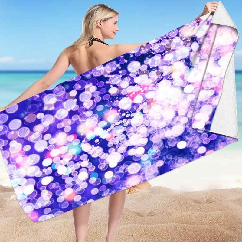 ビーチタオル マイクロファイバー 吸水 速乾 薄手 軽量 大判 カラフル 鮮やか 3Dデジタルプリント 立体柄 海水浴 プール レジャー アウトドア 夏 サマー