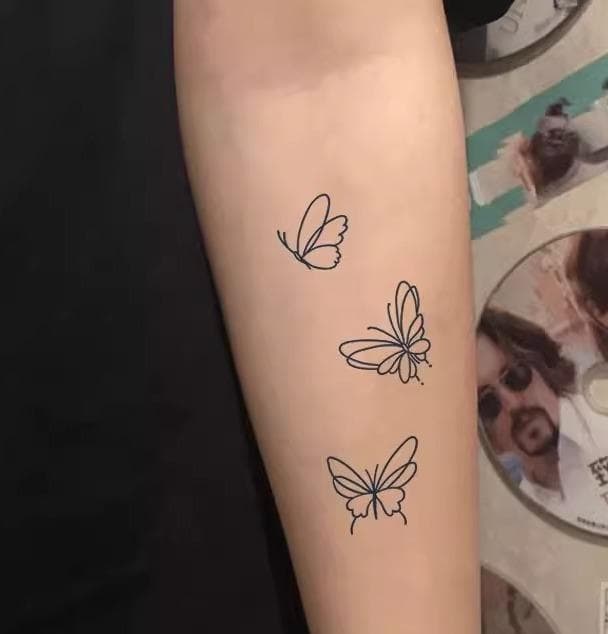 タトゥーシール ボディアート ハーバル 防水 無反射 長持ち 黒 植物インク バタフライ 蝶 リアル タトゥー 映え 傷跡 隠し 痣 カバー ワンポイント ギャング ストリート フェイク 刺青 入れ墨