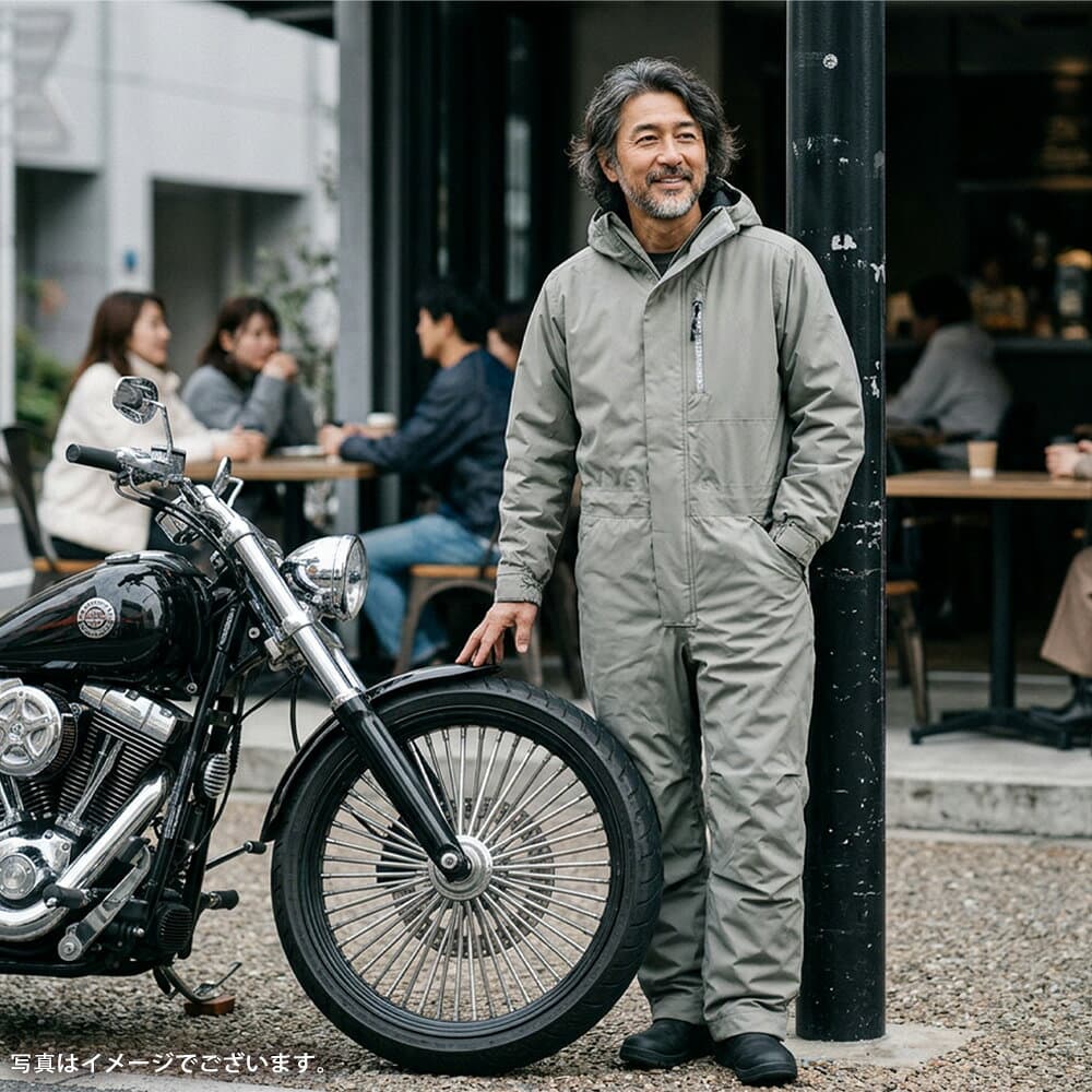 【マラソン期間限定P10倍】バイク 防寒着 ウェア ツナギ つなぎ つなぎ服 冬 アメリカン おしゃれ メンズ レディース ブリザードシェルツナギ GRACE ENGINEER'S 4色 8サイズ ジャケット 上下 防寒 防風 防水 暖かい キャンプ アウトドア ツーリング オートバイ 釣り thumbnail 2