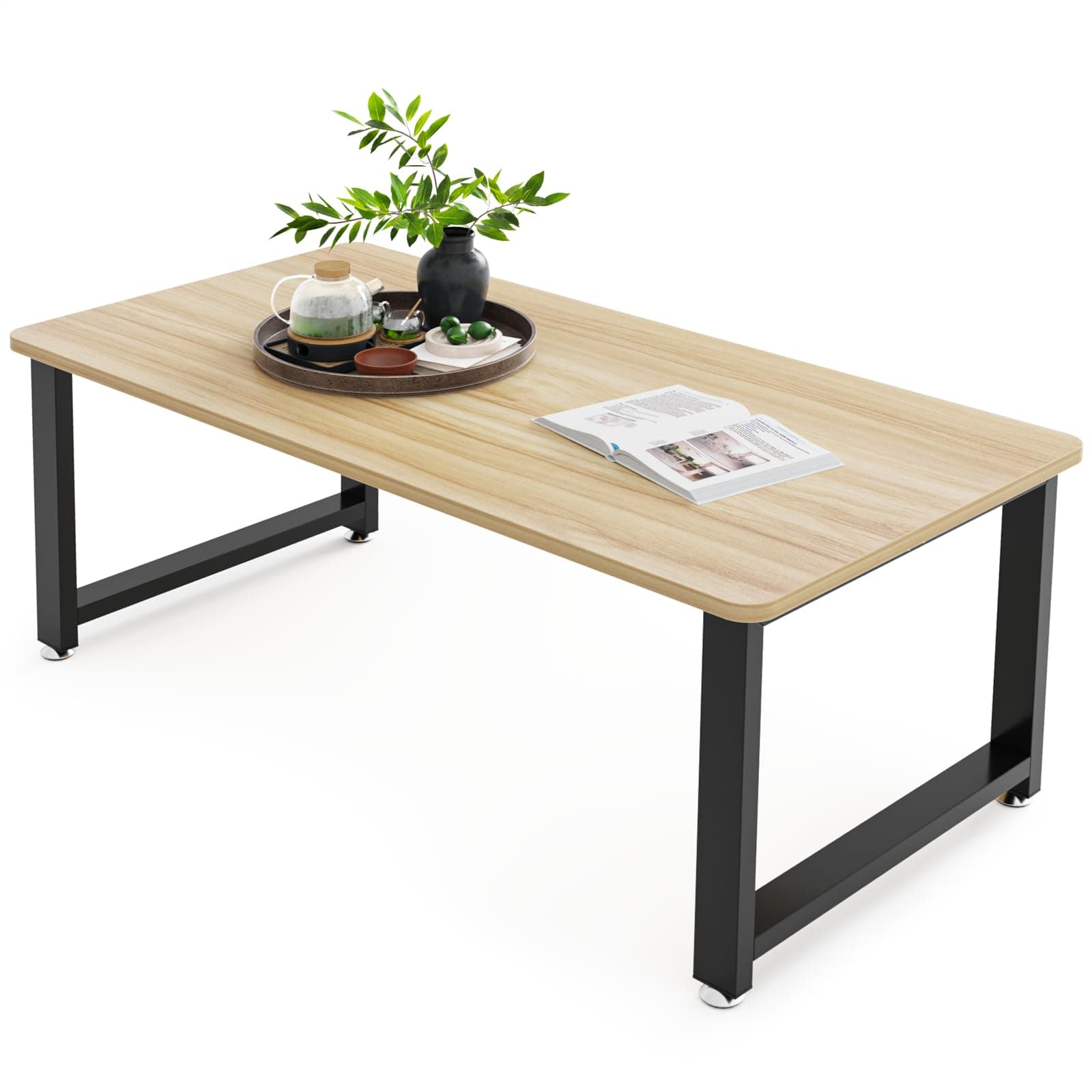 DEWEL ローテーブル 幅90cm リビング テーブル ちゃぶ台 座卓 センターテーブル コーヒーテーブル おしゃれ 木製 低い 和室 ロータイプ (ナチュラル 幅90cm)