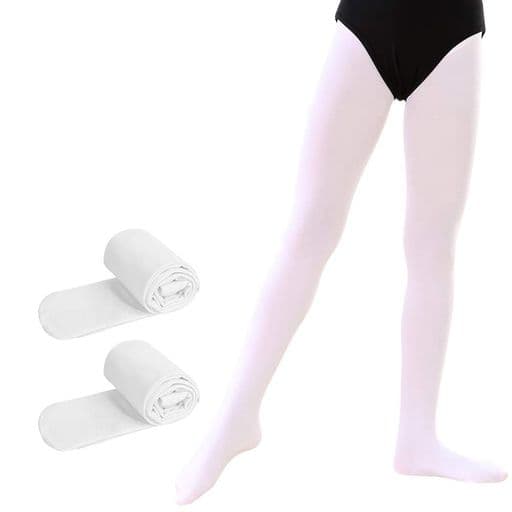 [Soudittur]バレエタイツ2枚セット弾力性伸縮性90Dバレエ用品子供~大人用発表会入園式入学式結婚式白XS