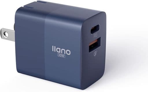 llano30WPD充電器TypeC急速充電iPhone16チャージャー(SuperSi搭載/2ポートUSB-A&USB-C/折り畳み式/小型)【PD3.0/QC3.0/PPS規格/PSE技術基準適合】