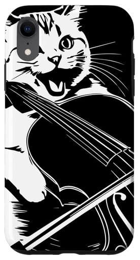 iPhoneXRScreamingCatミュージシャンチェロ演奏スマホケース