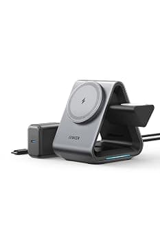 【中古】Anker 737 MagGo Charger (3-in-1 Station) (マグネット式 3-in-1 ワイヤレス充電ステーション) (USB-C急速充電器付属) 【ワイヤレス出力 (15W)