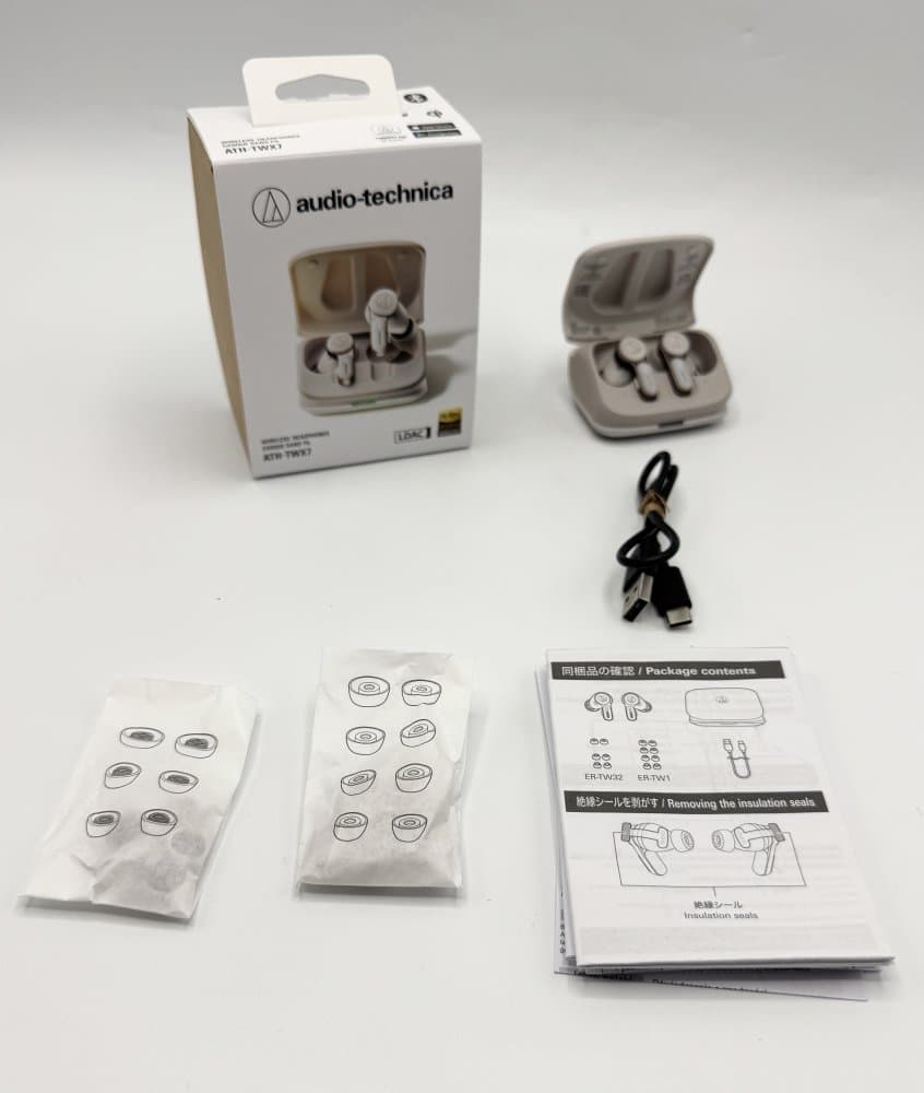 中古 オーディオテクニカ ATH-TWX7 ワイヤレスイヤホン bluetooth ノイズキャンセリング ホワイト ATH-TWX7 WH