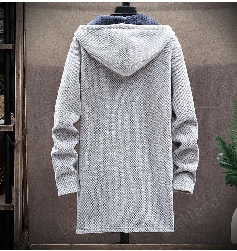 カーディガン メンズ パーカー ロング丈 ニットカーディガン 暖かい 厚手 ロングカーディガン フード付き 裏起毛 ジップアップ 無地 ニットコート ビジネス セーター 秋冬 ジップアップ カジュアル 防寒 通勤 アウター ニットパーカー thumbnail 3