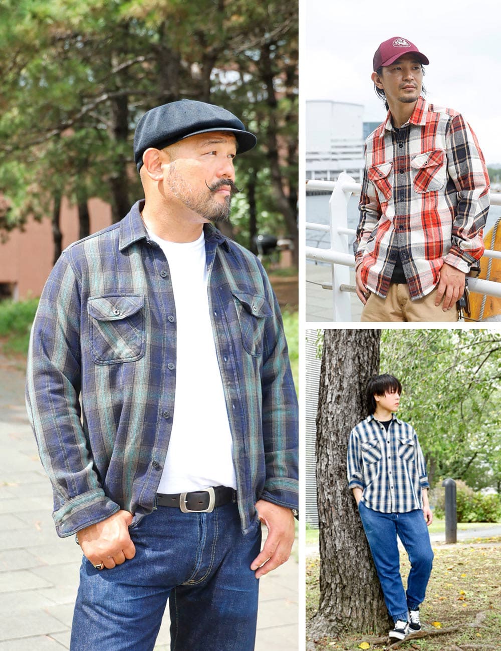 ［2着以上で各1,000円OFFクーポンあり］ネルシャツ メンズ チェックシャツ 長袖シャツ 厚手 裏起毛 ライトアウター アウトドア キャンプ アメカジ HEATH M/L/XL/2XL thumbnail 3