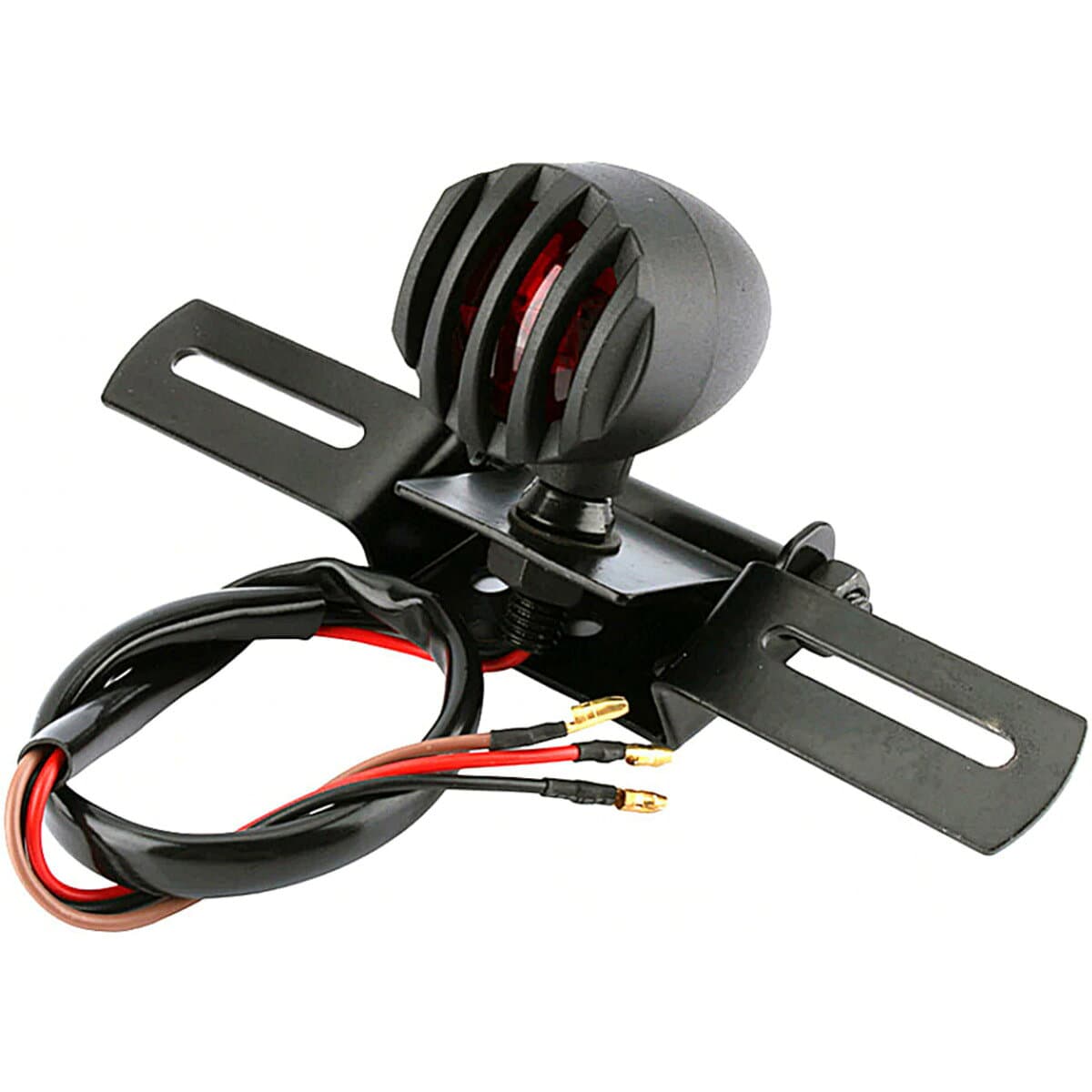 【送料無料】 バイク 丸形 テールランプ ナンバーステー 付き バード ゲージ 汎用 マグナ シャドウ SR TW CRF FTR (ブラック)