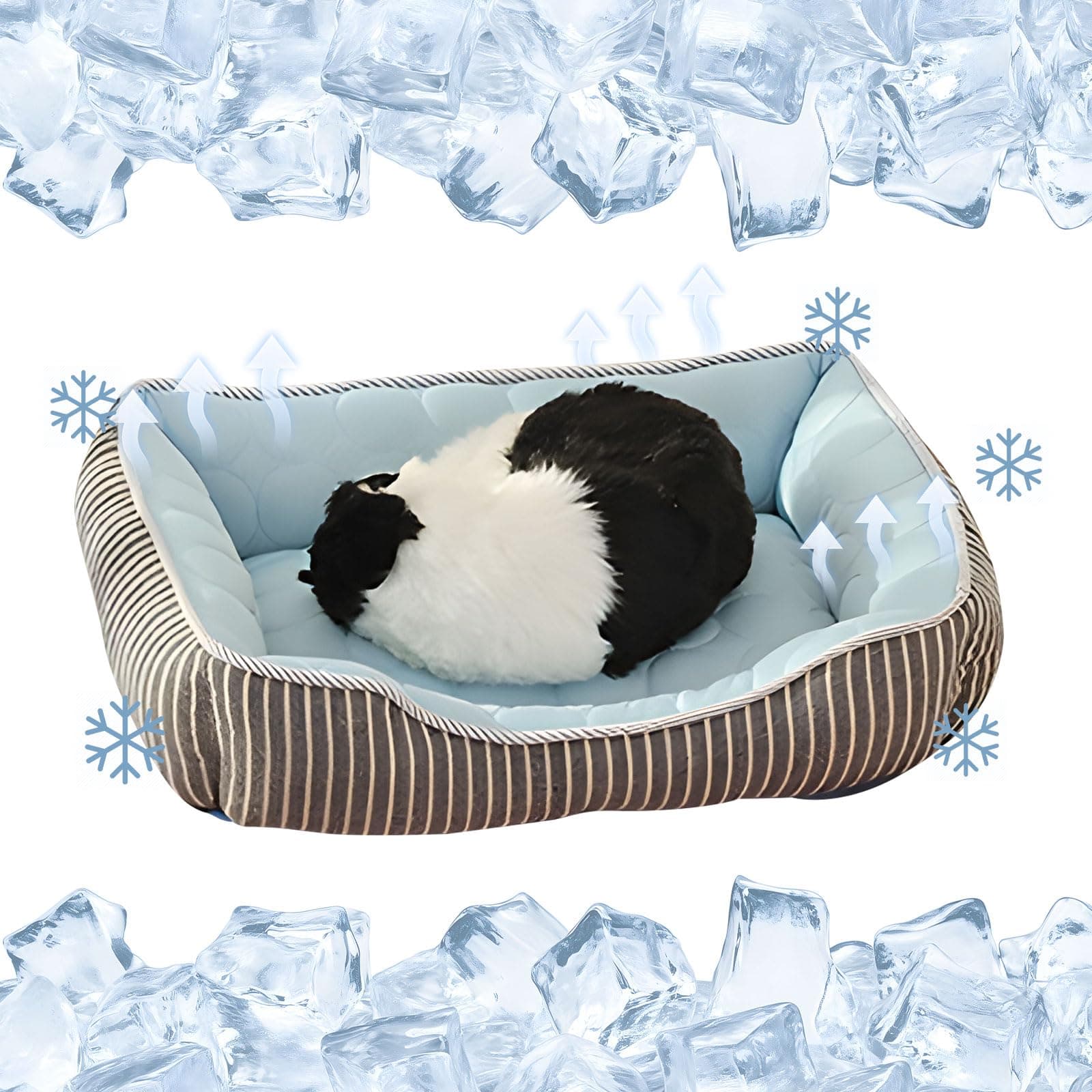 【送料無料】ペットベッド 夏用ひんやり冷感 暑さ対策 猫 犬 クールソファー犬猫用夏マット 洗えるひんやり快適クッション 涼しい夏用ペット用品 可愛いソファ 暑さ対策 中小型 ペットに適用 滑り止め加工 ふかふか 色：ブルー、サイズ：S（45*35*15cm）