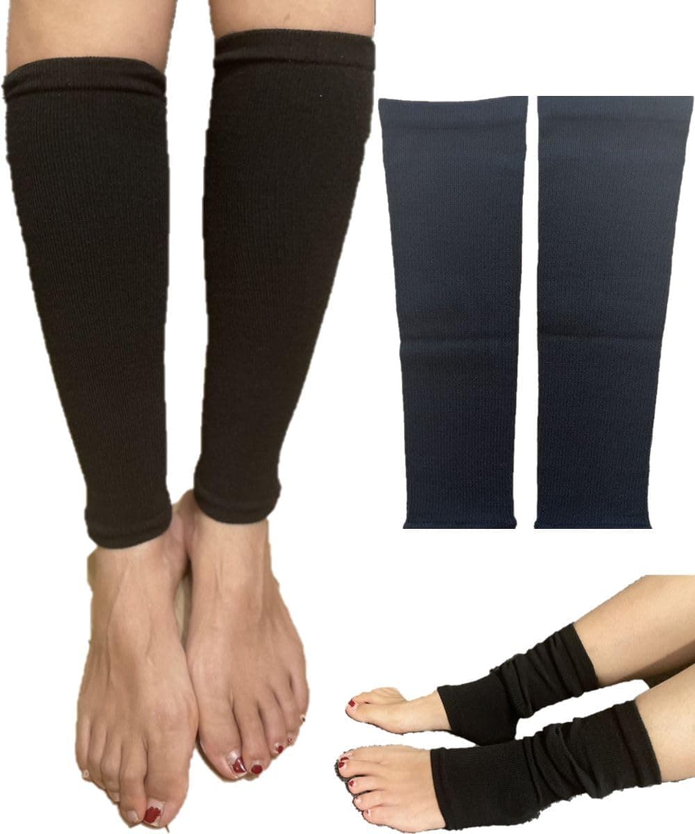 【送料無料】[NAKAMAJITA] 光電子 日本製 遠赤外線 保温 あったか レッグウォーマー 色：ブラック、サイズ：F