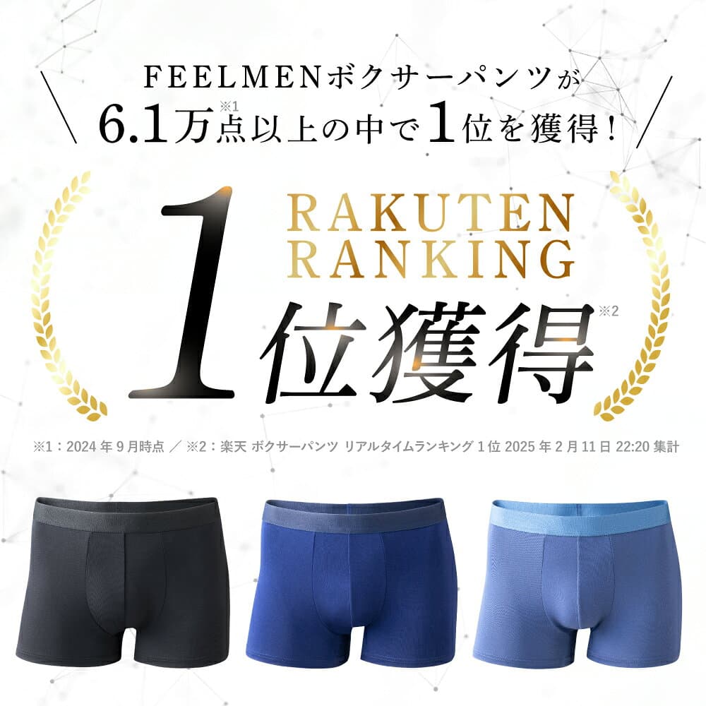 【皮膚科医x工学博士が開発★楽天No.1×レビュー2,800件超】 ボクサーパンツ 3枚組 《3D着圧マッピング搭載》 高通気性 蒸れない ローライズ 前閉じ 下着 パンツ メンズ 男性 立体成型 抗菌防臭 アンダーウェア 黒 紺 FEELMEN 【日本メーカー品／神の履き心地】 3枚セット thumbnail 3