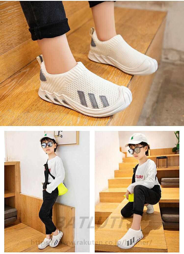 子供靴 メッシュ スリッポン スニーカー スポーツシューズ ジュニア 女の子 男の子 3色 夏 涼しい キッズスニーカー サンダル こども靴 学生シューズ 履き脱ぎ簡単 子供シューズ 可愛い 通学 小学生 中学生 ホワイト ブラック グレー thumbnail 2