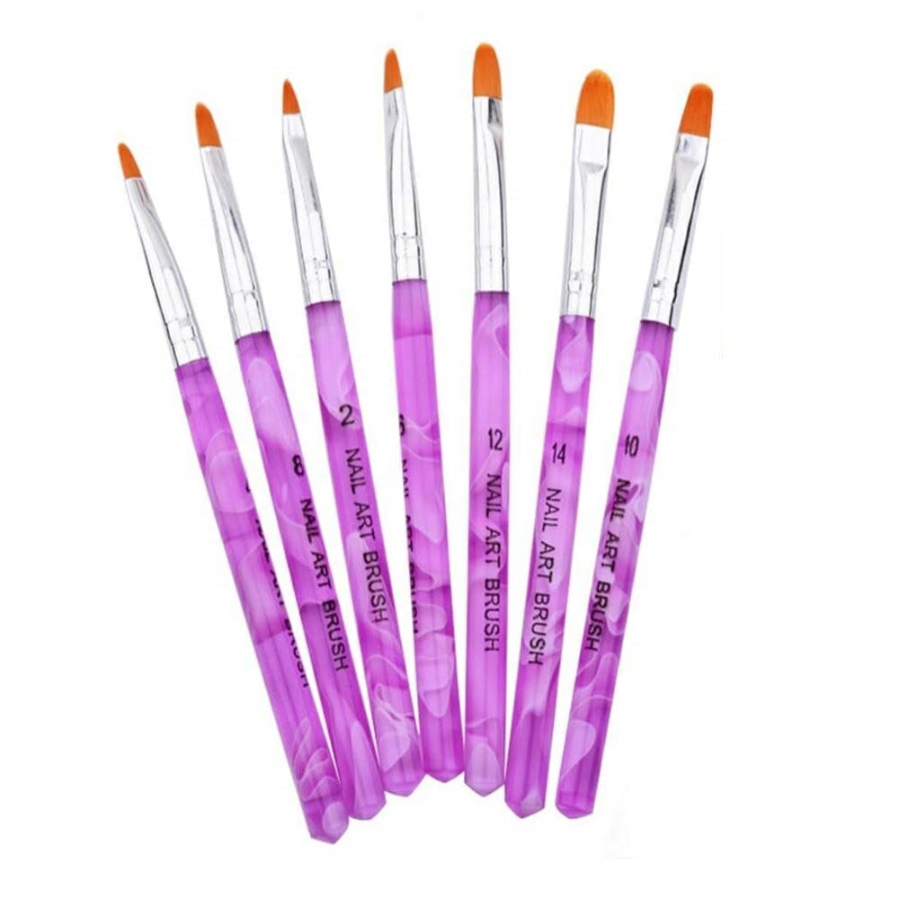 ジェル ネイルブラシ UV用 平筆 《7本セット》 ネイルアート レジン[ゆうパケット発送、送料無料、代引不可]
