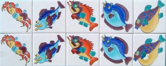 50角ポイントタイル　魚シリーズ