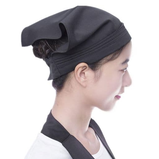 [VEAGIA]三角巾大人おしゃれニュートラルシンプル無地マジックテープで取り付け簡単カフェ料理教室料理教室掃除美容室業務用家庭用セレクション(ブラック)