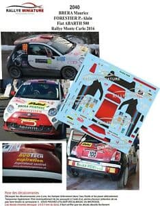 【送料無料】ホビー　模型車　車　レーシングカー デカールフィアットアバルトモンテカルロラリーラリーdecals 143 ref 2040 fiat abarth 500 brera rallye monte carlo 2016 wrc rally