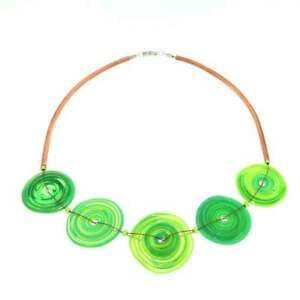 【送料無料】ジュエリー・アクセサリー オリジナルムラーノガラスネックレスcollana artigianale vortice 4 chakra in vetro di murano originale verde