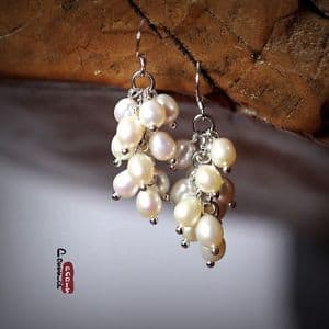 【送料無料】ピアス　ピアス　ohrringe zuchtperle swasser wei traube 925 006