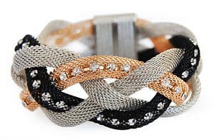【送料無料】イタリアン　ブレスレット　カフブレスレットnuovometallo lookbracciale da donna con strass 8a bracelet bracciale