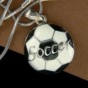 【送料無料】アクセサリー　ネックレスエナメルペイントサッカーペンダントジュエリーボールネックレスblanco negro esmalte pintura baln de ftbol hombre joyera collar con colgante