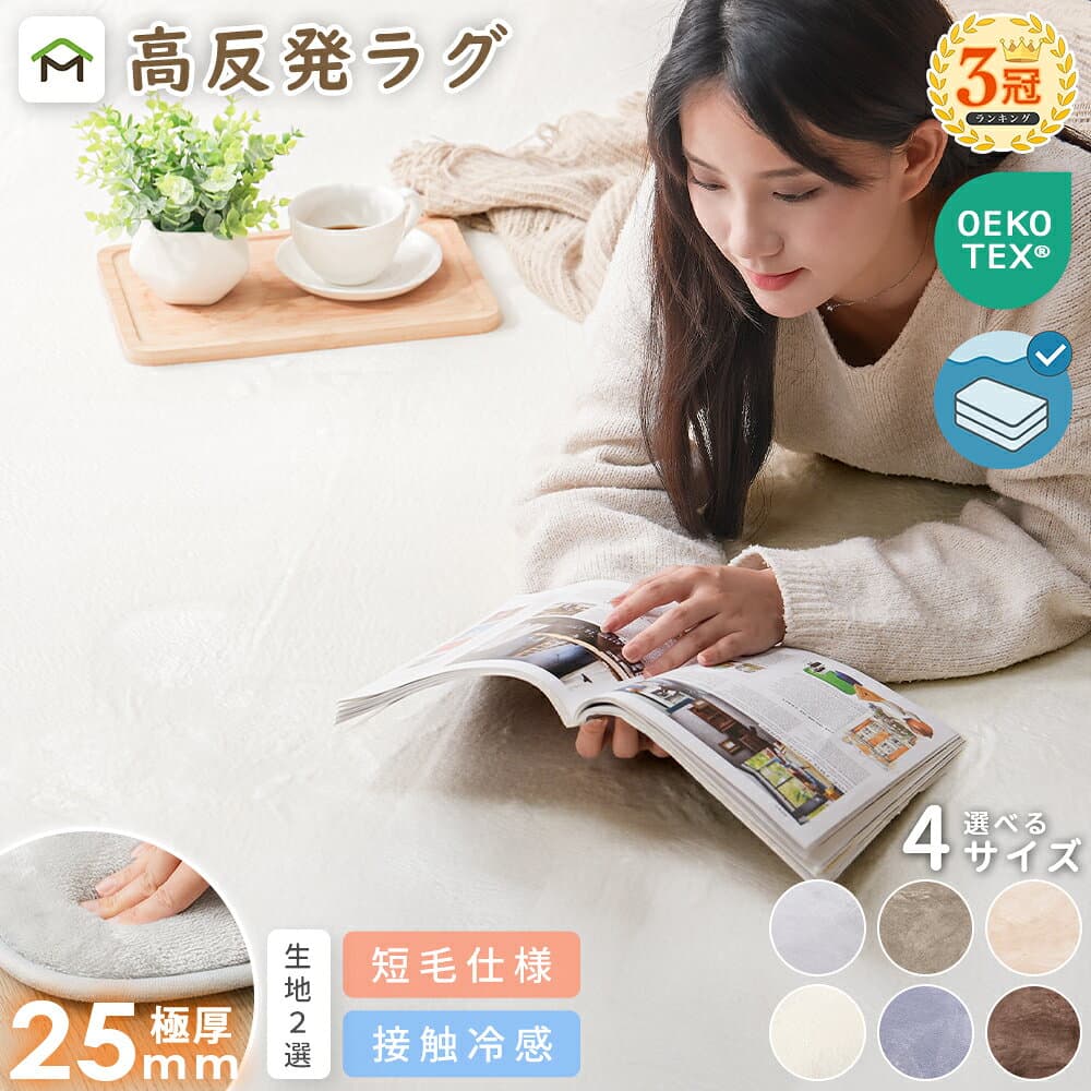 【クーポン10%OFF 10/4 20時〜】【最安値に挑戦中】ラグ ラグマット 洗える 厚手 極厚25mm 2畳 3畳 フランネル 防音 滑り止め付 床暖房 ホットカーペット対応 こたつ敷布団 高反発ラグ ラグマット カーペット 絨毯 北欧 オールシーズン 送料無料