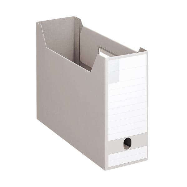 （まとめ）ライオン事務器 ボックスファイルダンボール製 A4ヨコ型ピッタリサイズ 背幅102mm グレー BF-432D 1冊 【×20セット】[21]