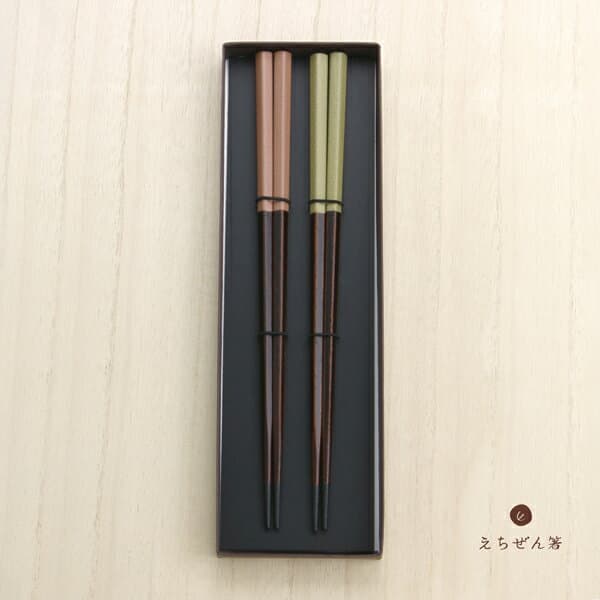 えちぜん箸 夫婦箸 五角箸先乾漆（越前漆器 日本製 贈り物 祝い ギフト 誕生日 母の日 プレゼント 退職祝い)