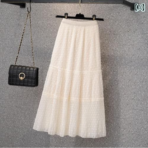 スカート プリーツスカート ショートスカート 大きめ サイズレディース 2025夏 mm スリミング お腹 カバー ハイウエスト プリーツスカート ミディアム＆ ロングメッシュ aライン スカート