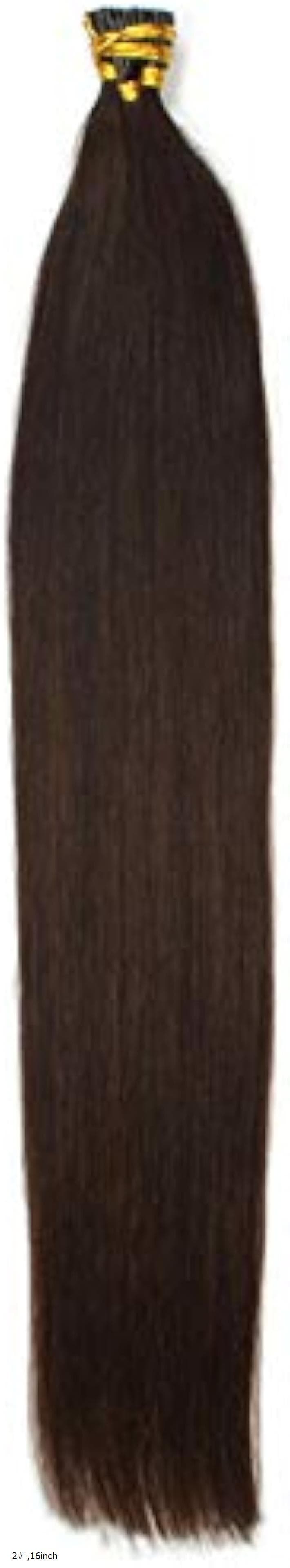 人毛 I TIP チップエクステ レミーエクステ カラー ウィッグ エクステンション 50本 16inch 2# (2#, 16inch)