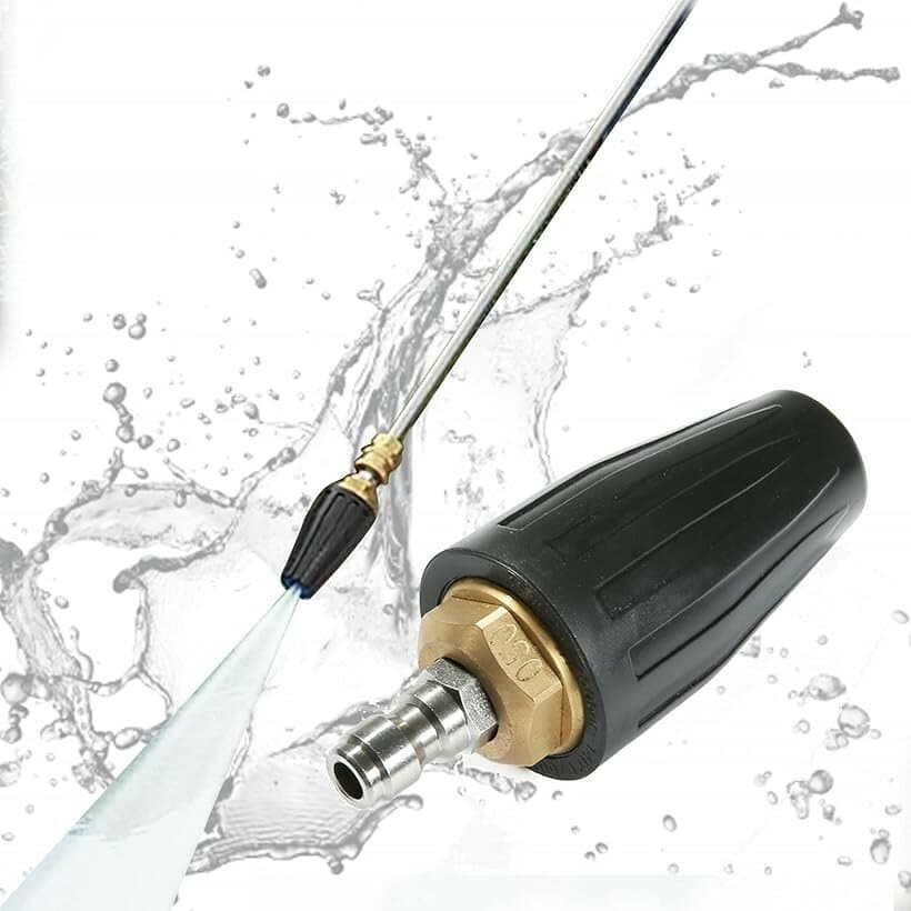 【楽天ランキング1位入賞】高圧洗浄機用 ジェットノズル サイクロン 回転 スプレー ノズルランス ランスノズル 1/4 クイック コネクト カプラー アダプター ターボ 汎用 (コンパクト セット トルネード ワンタッチ)