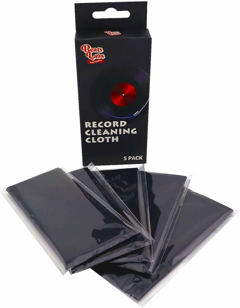 【楽天ランキング1位入賞】レコード マイクロファイバークリーニングクロス 5枚セット 個包装 16.5 x 24.1 cm ドライ拭き ウェット拭き 保護 静電気防止 ホコリ防止 カメラレンズ メガネ サングラス PC画面 (ブラック)