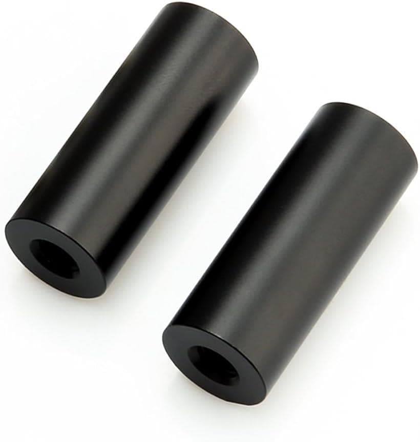 互換品 カメラロッド 15mmレールマイクロロッド 長さ3.8cm 1.5インチ 1/4-20スレッド穴 アルミ合金 カメラアクセサリー 撮影機材 Camera Rod 2本入リ―026 (ブラック)