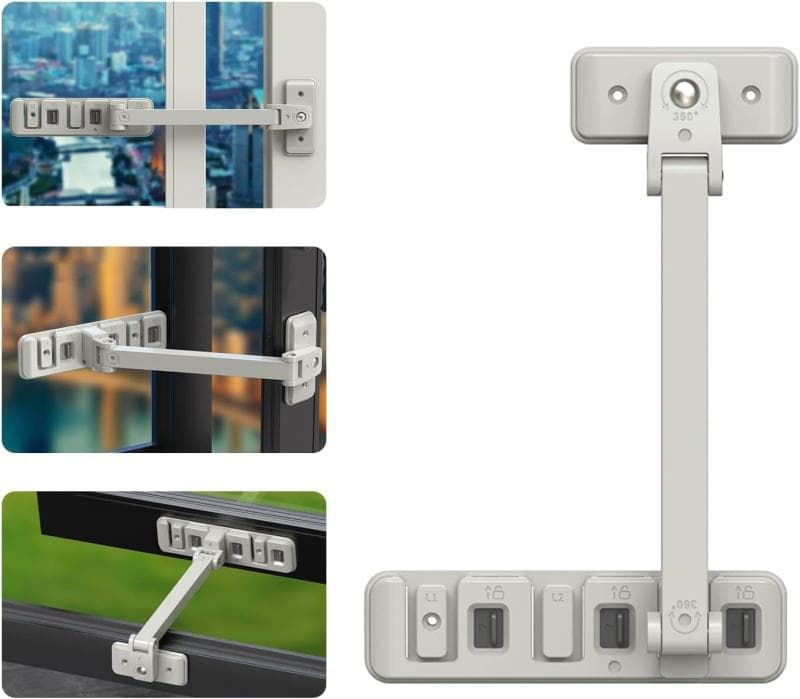 aninako 窓 ロック 引き戸 チャイルドロック 窓ストッパー スライド ドア ロック 扉 子供安全ロック ベランダ 取り付け簡単 耐久性 子供 赤ちゃん守り いたずら防止 落下防止 防犯対策 穴あけ