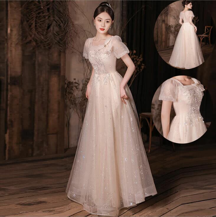 高級感 パーティードレス ロングドレス 韓国風 プリンセスライン 結婚式 洋服 花嫁の介添え人 ドレス 忘年会 送料無料 半袖 ロング丈ワンピース Aラインドレス 宴会ドレス ステージ 衣装 お嬢様 演奏会 着痩せ ピアノ 発表会 セクシー 大人 フェミニン スレンダー XS~5XL