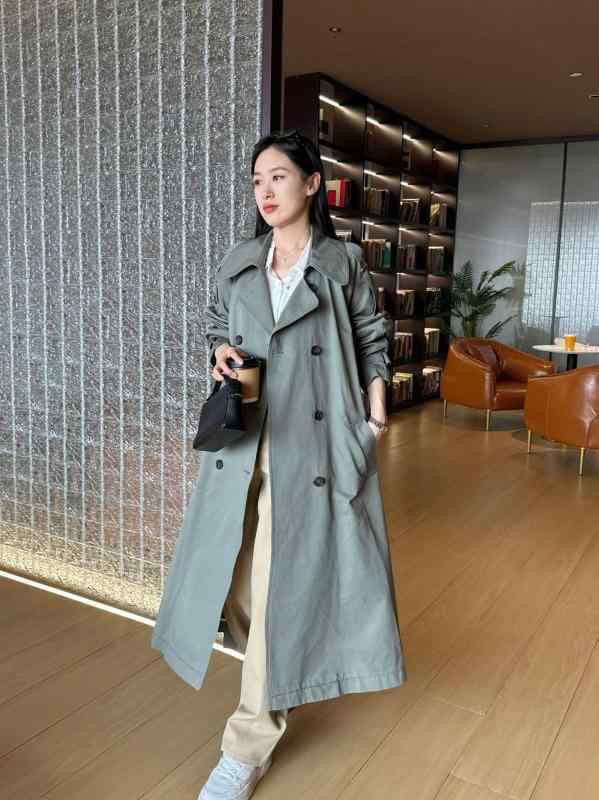 レディース トレンチコート レトロ ゆったり オーバー シルエット ダブルブレスト ベルト ロング丈 カジュアル 上品 アウター