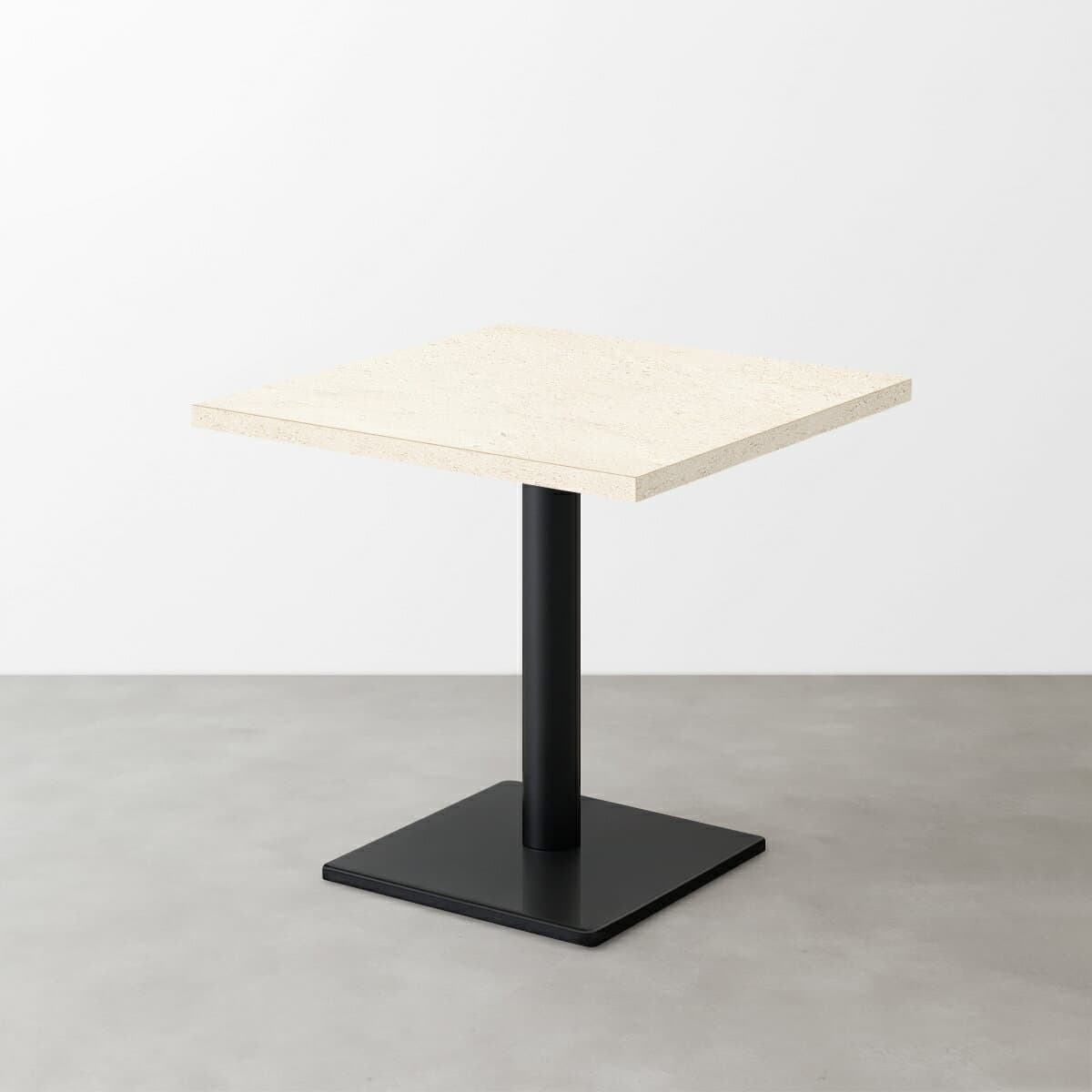 法人様限定 大理石柄スナックテーブル（D550）ホワイトベージュ（マット）正方形ベース脚セット ハストネット