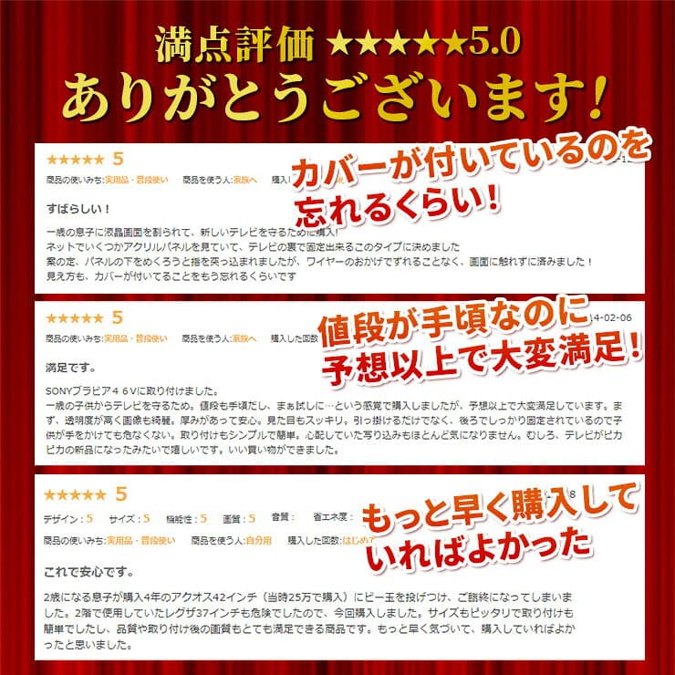 【55型】液晶テレビ保護パネル 《低反射タイプ》 アクリル テレビ 画面 傷防止 子供 ペット 保護パネル 保護フィルム テレビカバー テレビガード アクリル製 透明 クリアパネル アクリルカバー パネル カバー 有機EL 国産 55インチ thumbnail 3