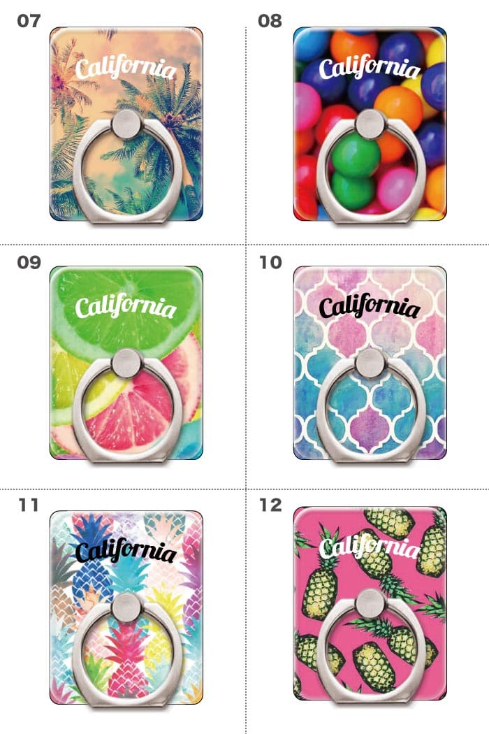 ＼P5倍 当店だけの大還元祭 期間限定 10/3〜10/8／california カルフォルニア 可愛い パイナップル surf サーフバンカーリング スマホリング 落下防止 リング スマホスタンド スタンド機能 スタンドリング ring デザイン アクセサリー プリント ホール thumbnail 3
