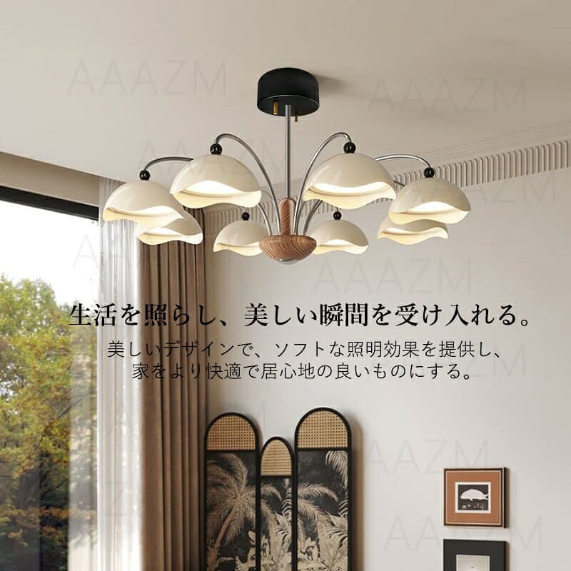 【3年保証】 シャンデリア 枝形 5灯 6灯 8灯 大きめ 吹き抜け 照明 LED シーリングライト おしゃれ 北欧 6畳 8畳 10畳 12畳 花形 和風 半円形 天井照明器具 階段 ダイニング リビング インテリア 吊下げ灯 モダン シンプル 可愛い アンティーク 引掛シーリング 天井ライト thumbnail 2
