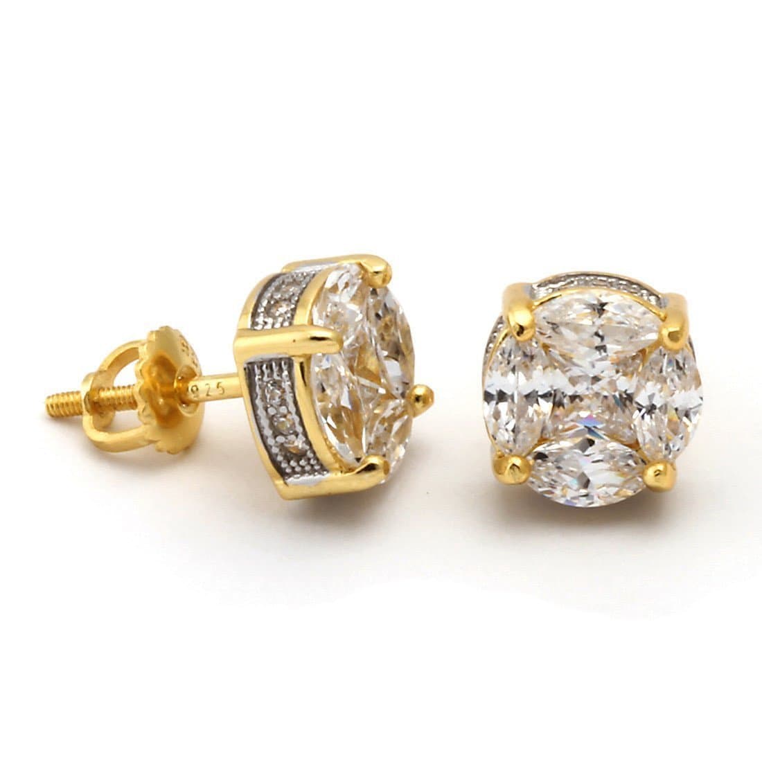 KING ICE ピアス キングアイス 両耳用ピアス BRILLIANT-CUT BUTTON STUD EARRINGS イヤリング 14kゴールド 金 シルバー 2個セット メンズ ブランド 人気 ヒップホップ ストリート プレゼント アクセサリー thumbnail 2