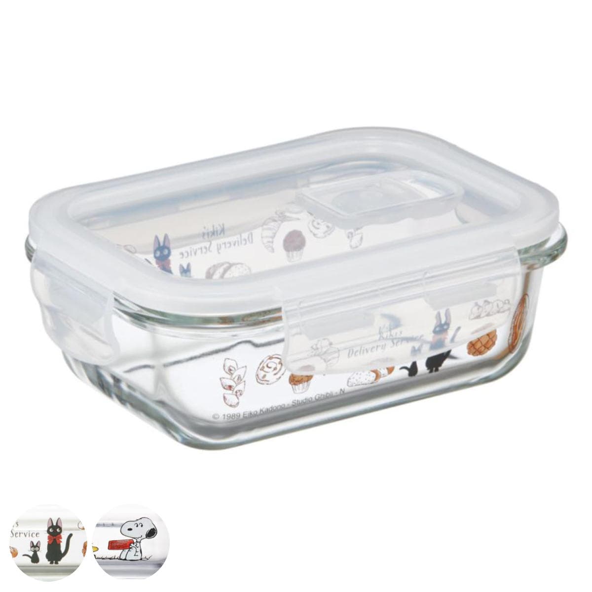 保存容器 370ml ガラス保存容器 S 魔女の宅急便 スヌーピー （ ジジ SNOOPY ピーナッツ ガラス 耐熱ガラス 密閉 電子レンジ対応 食洗機対応 食品保存容器 ガラス製容器 ガラス容器 冷凍OK 耐熱容器 耐熱 保存 容器 キャラクター ）【39ショップ】