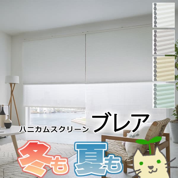 【最大ポイント23倍＋クーポン】ハニカムスクリーン タチカワブラインド ブレアペア ワンチェーン操作 HS1101〜1106 メライト遮光／エテルノ(レース) 幅2000×高さ3000mm迄