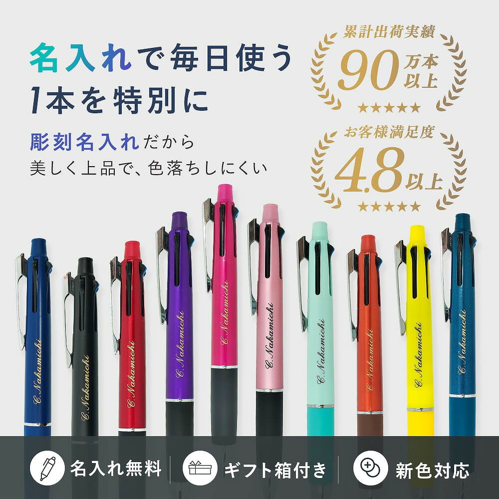 300円クーポン！ボールペン 名入れ無料 ジェットストリーム4＆1 選べる0.5mm 0.7mm 0.38mm 名前入り 多機能ペン ギフト 三菱鉛筆 uni 卒業記念品 入学祝 就職祝 誕生日 プレゼント ライトピンク 記念品 送料無料 敬老の日 thumbnail 2