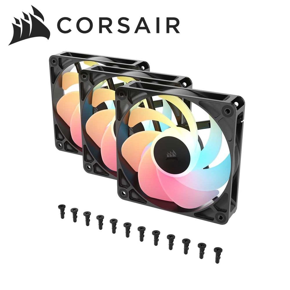CORSAIR｜コルセア リバースローター設計採用 PCケースファン RS120-R ARGB Triple Reverse Fans（ブラック） CO-9050196-WW