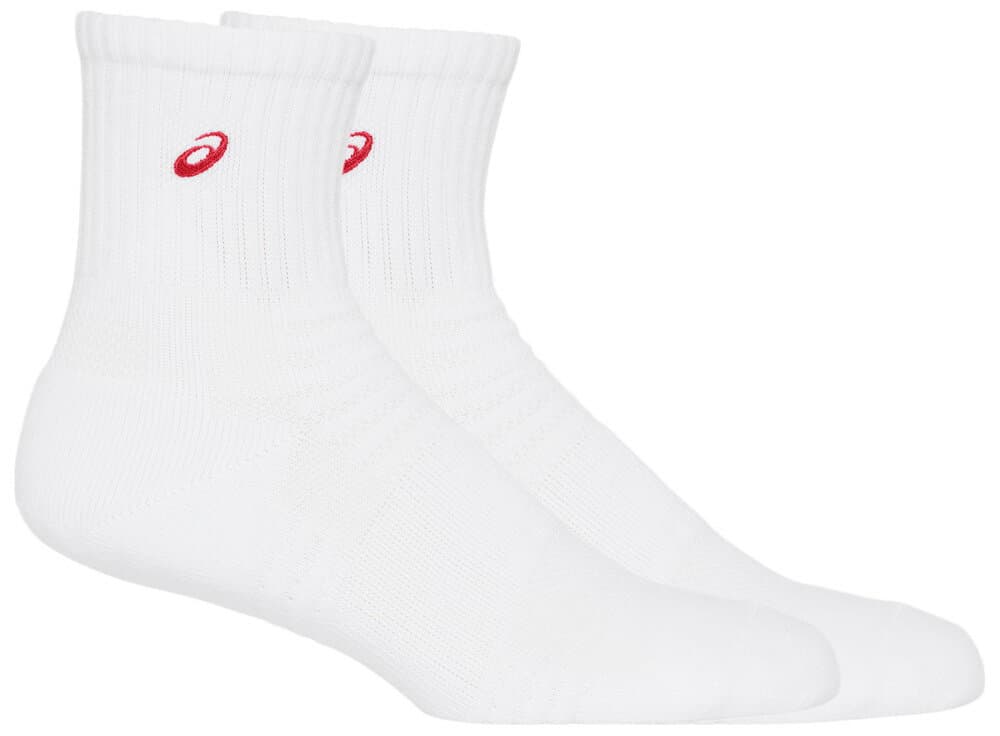 アシックス ソックス18(はき口〜かかとまでの長さ18cm)（ブリリアントホワイト×クラシックレッド・サイズ：M） 3033B871-103-M asics