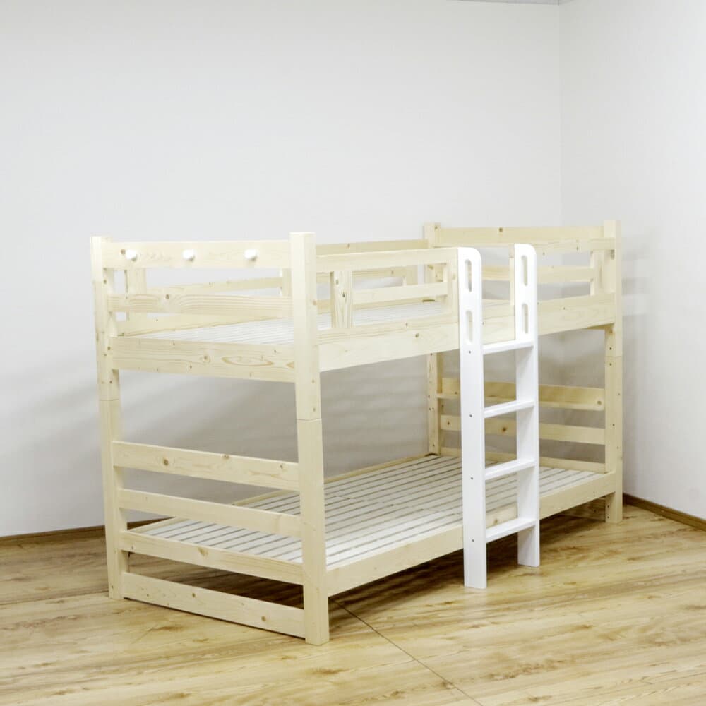 後藤家具物産・大川リビング木工社 角柱タイプの2段ベッド (ホワイト) BB-MK-WH(オオカワ) [他商品と同時購入不可]メーカー直送品(北海道・沖縄県・離島はお届け対象外となります) [BBMKWHオオカワ]