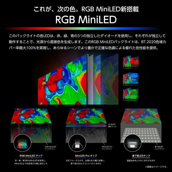 （標準設置料込_Aエリアのみ）ハイセンス 65V型 RGB Mini LED液晶テレビ［BS・CS 4Kチューナー内蔵］ RGB65U9S Hisense RGB U9Sシリーズ テレビ　65型 thumbnail 2