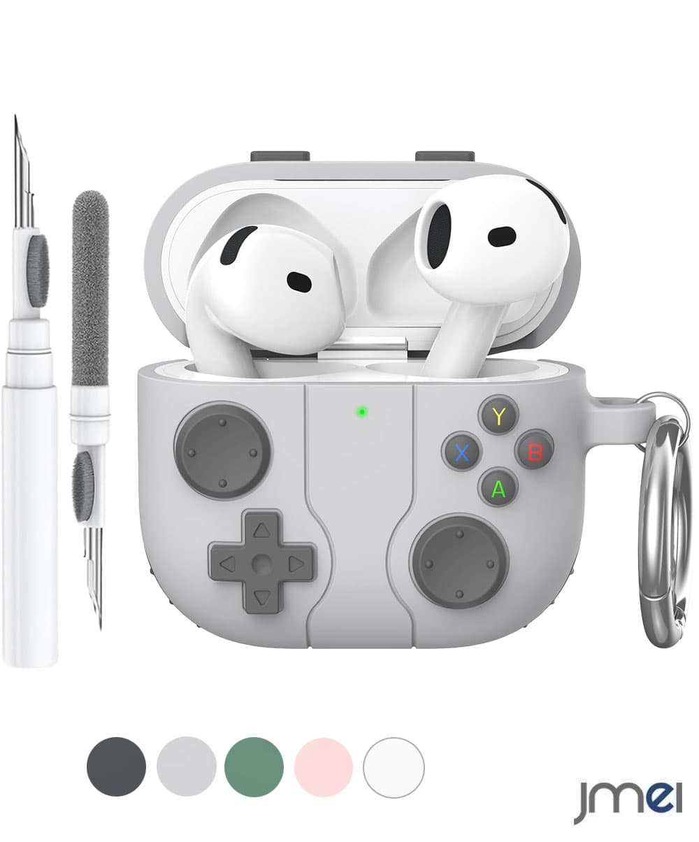 airpods 4 ケース エアポッズ4 ケース 第4世代 AirPods4 カバー クリーニングキット付 AirPods 第4世代 ケース エアポッツプロ 充電 ケース レトロ 携帯ゲーム機デザイン 全面保護 キーリング 付き 落下防止 高級感 着脱簡単 airpods pro